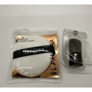 Sephora‎ Cloud Cover Large Powder Puff And Avon Kabuki Travel Brush NEW!